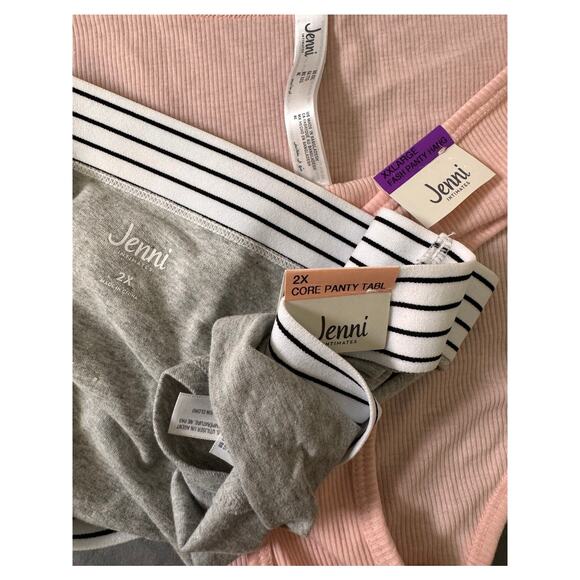 NEW JENNI MACY’S Pink Gray Ribbed Hipster Thong Size 2XL/Plus 2X Lot Of 2 - Picture 3 of 3